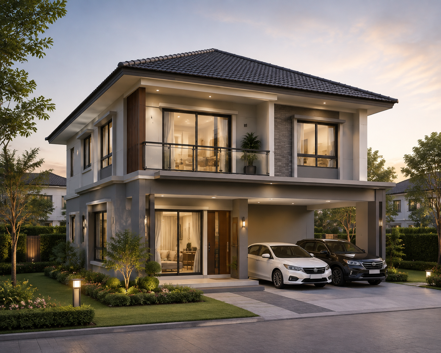ขายบ้านเดี่ยว 2 ชั้น สไตล์โมเดิร์น ทำเลดี พร้อมอยู่ ใกล้เมือง